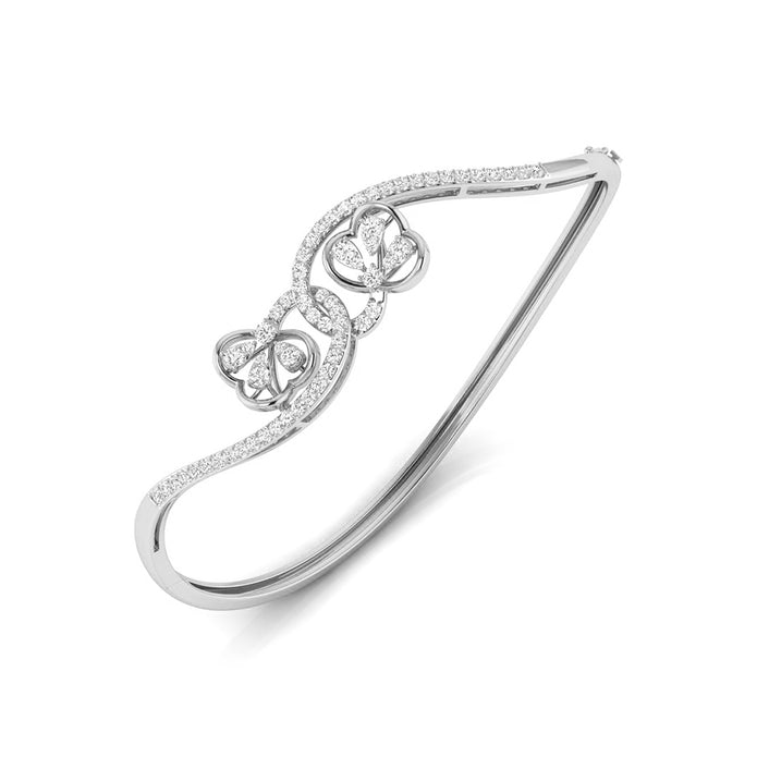 0.96Ct Floral Lab-Grown Diamond Gold Bracelet