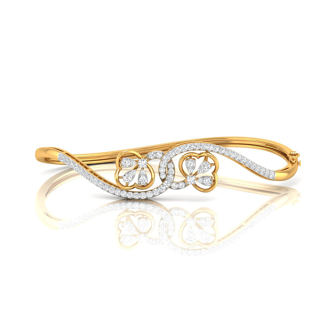0.96Ct Floral Lab-Grown Diamond Gold Bracelet