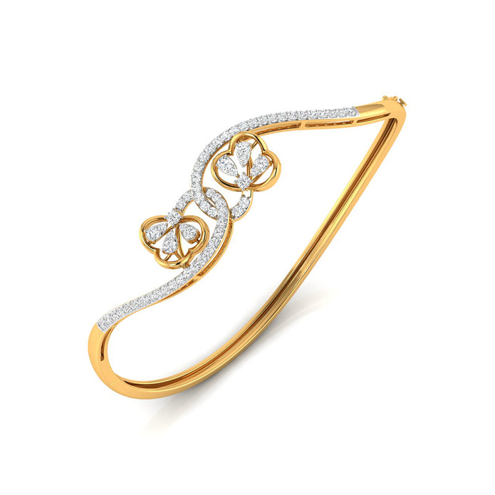0.96Ct Floral Lab-Grown Diamond Gold Bracelet