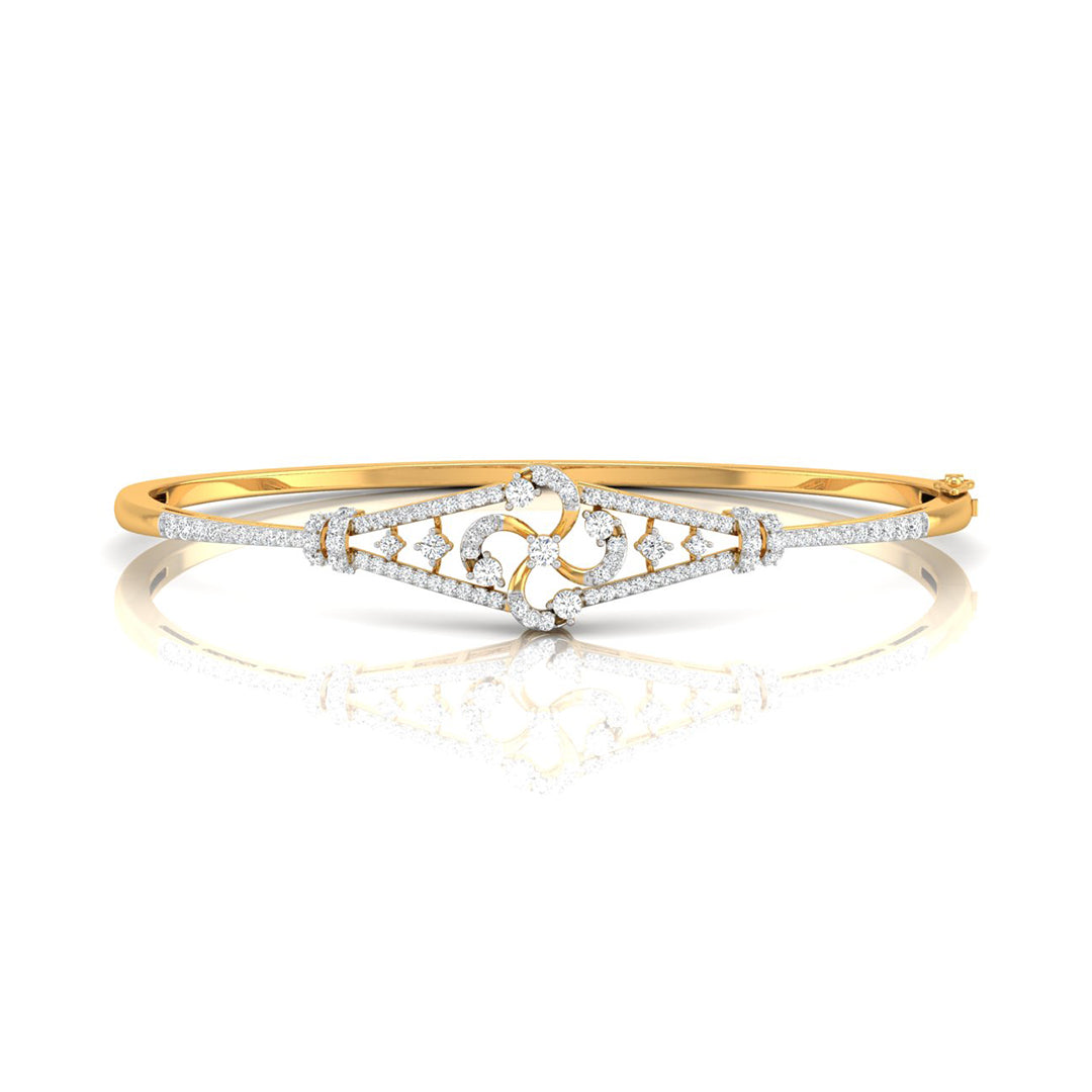 0.74Ct Rose Lattice Lab-Grown Diamond Gold Bracelet