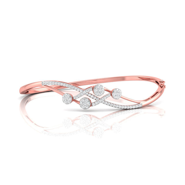 0.73Ct Crossover Pave Set Lab-Grown Diamond Gold Bracelet