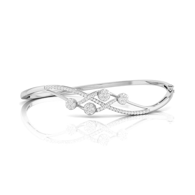 0.73Ct Crossover Pave Set Lab-Grown Diamond Gold Bracelet