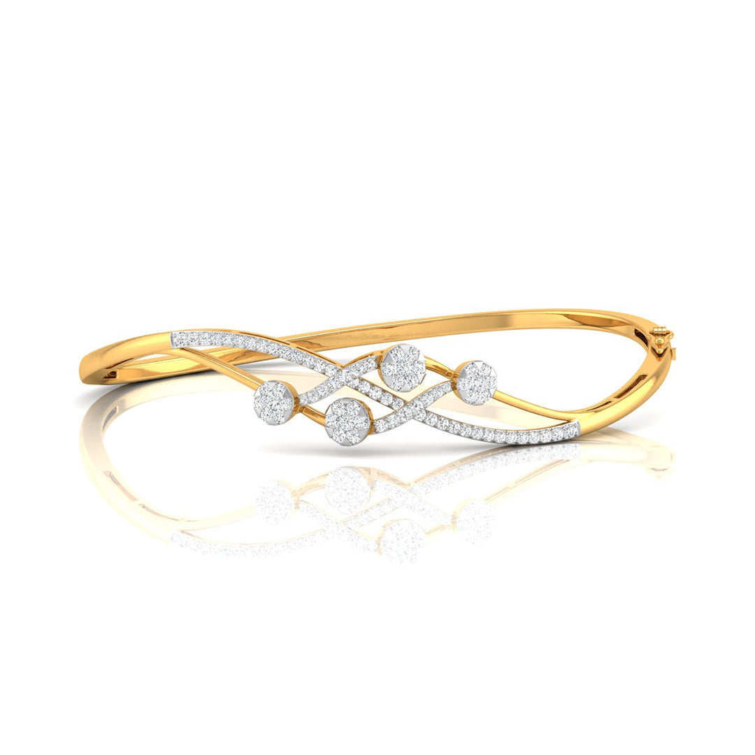 0.73Ct Crossover Pave Set Lab-Grown Diamond Gold Bracelet