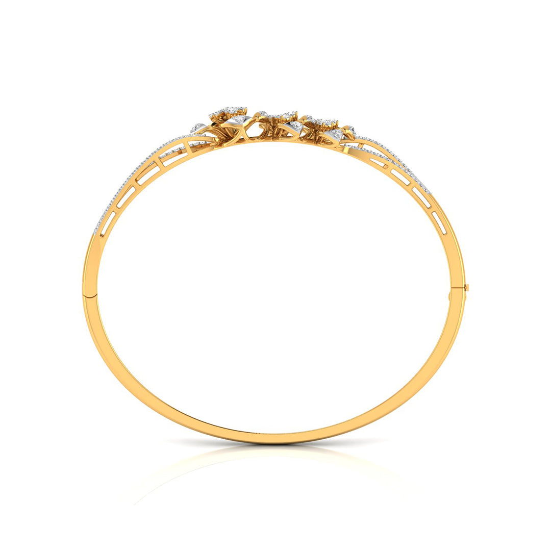 0.76Ct Floral Cluster Lab-Grown Diamond Gold Bracelet