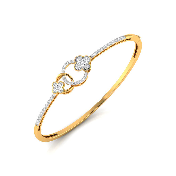 0.72Ct Clover Cluster Lab-Grown Diamond Gold Bracelet