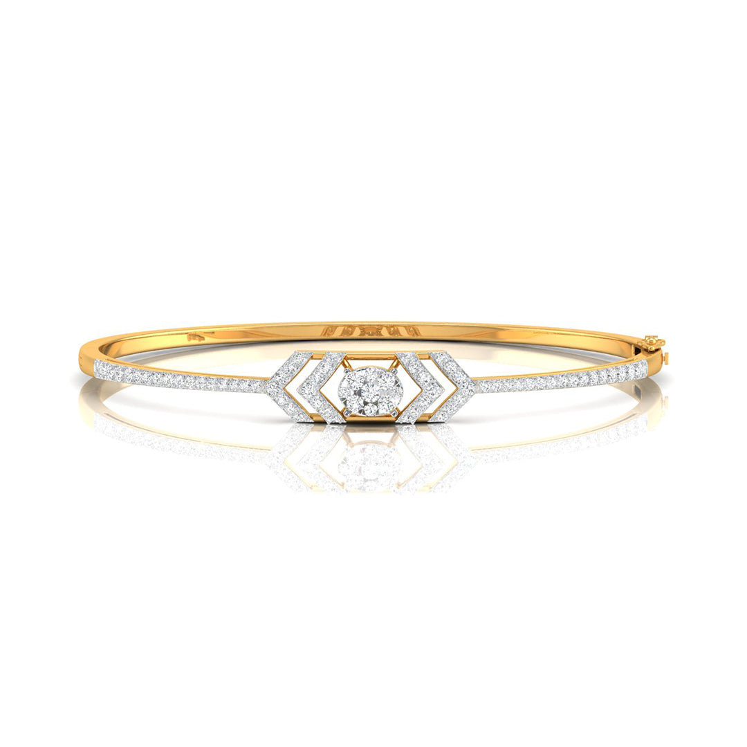 0.73Ct Cluster Lab-Grown Diamond Gold Bracelet