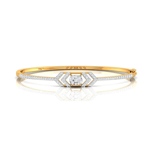 0.73Ct Cluster Lab-Grown Diamond Gold Bracelet