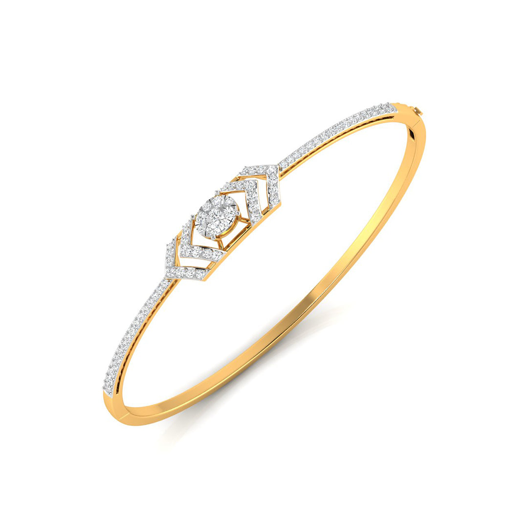 0.73Ct Cluster Lab-Grown Diamond Gold Bracelet
