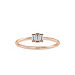 baguette bar diamond ring in rose gold