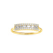 baguette cut channel set diamond ring in yellow gold