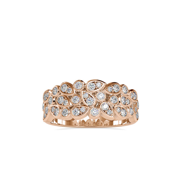 bezel half eternity lab-grown diamond ring in rose gold