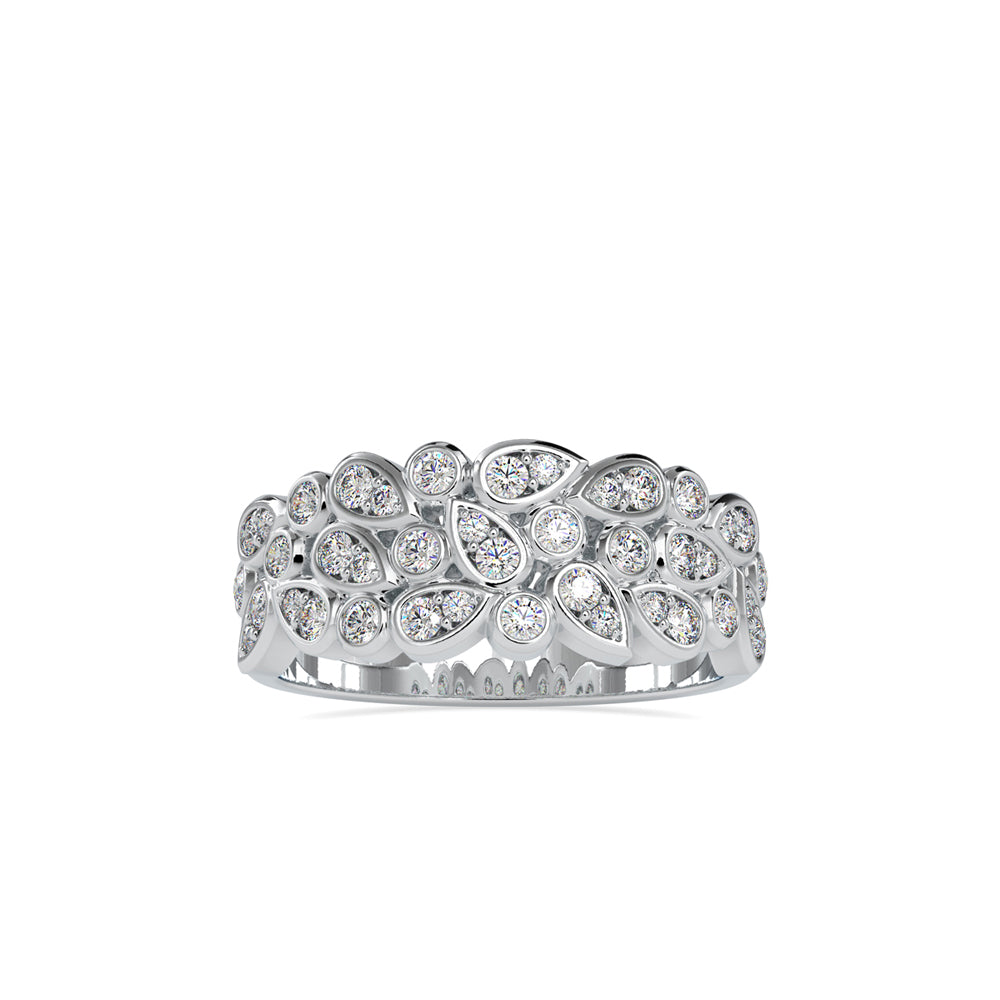 bezel half eternity lab-grown diamond ring in white gold