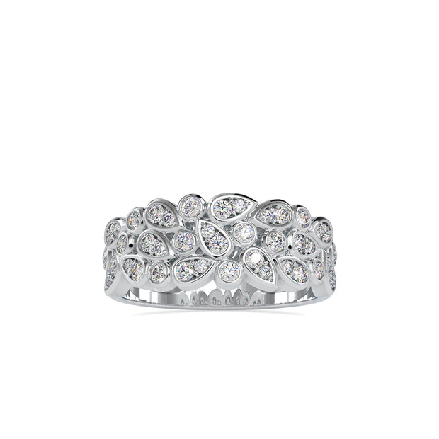 bezel half eternity lab-grown diamond ring in white gold