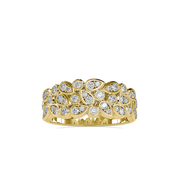 bezel half eternity lab-grown diamond ring in yellow gold