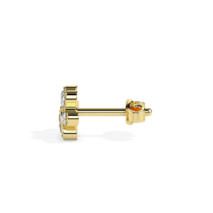 bubble drop diamond hoop earrings in yellow gold