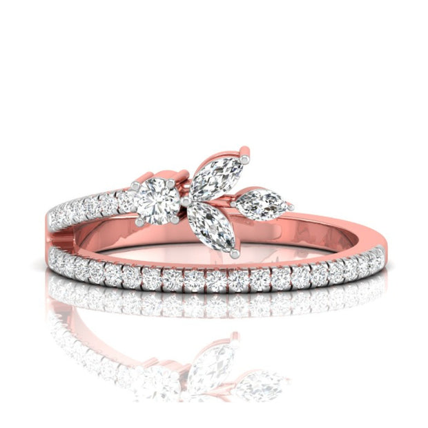 butterfly bloom marquise cut lab-grown diamond band in rose gold