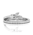 butterfly bloom marquise cut lab-grown diamond band in white gold