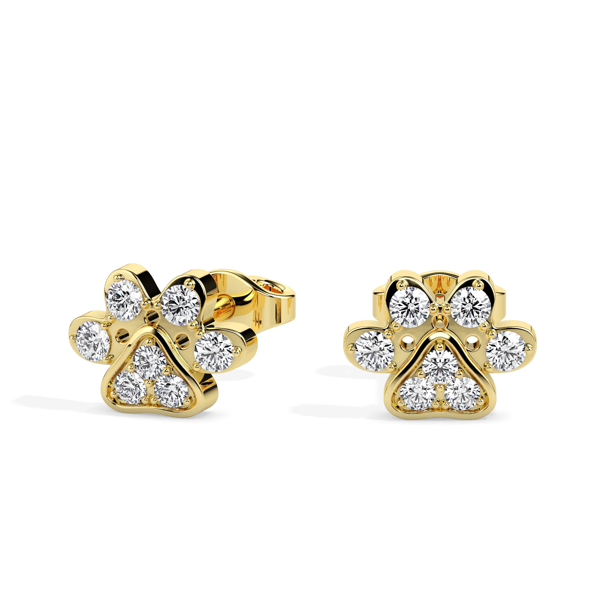 bubble drop diamond hoop earrings in yellow gold
