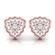 round diamond stud earrings in rose gold