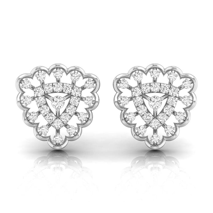 round diamond stud earrings in white gold