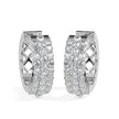 cluster pave diamond hoop earrings in white gold