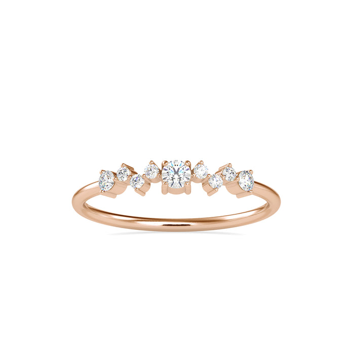 cluster style diamond ring in rose gold
