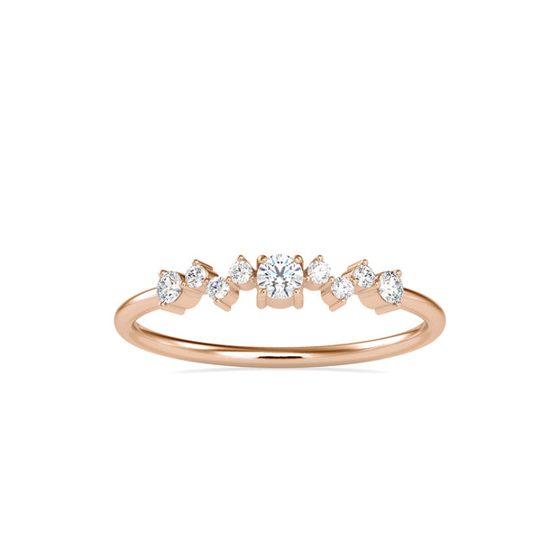 cluster style diamond ring in rose gold