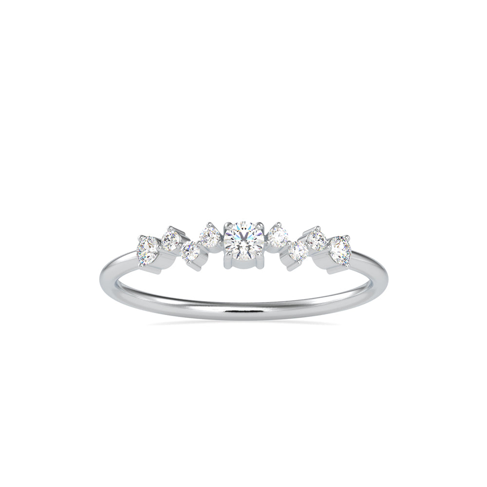 cluster style diamond ring in white gold
