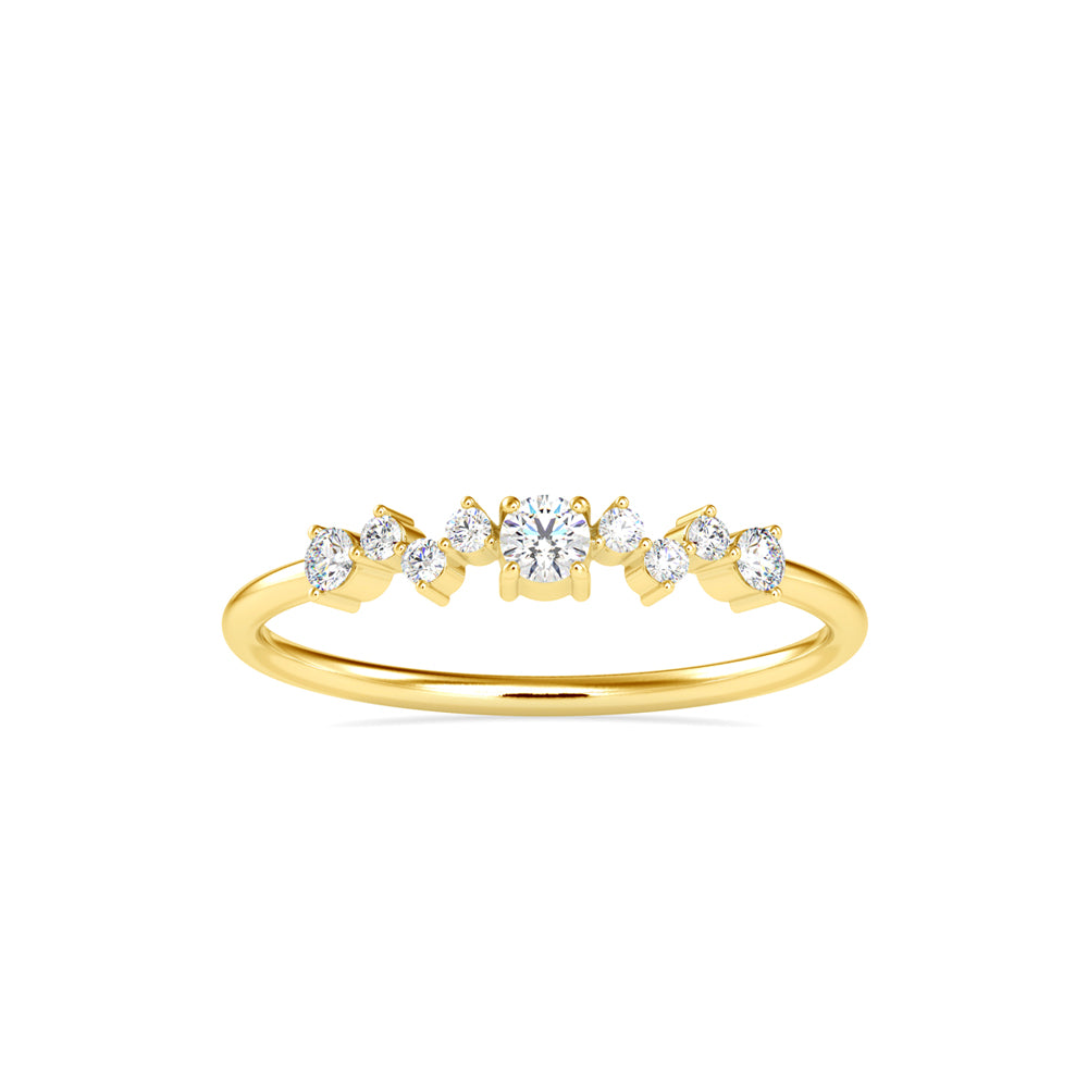 cluster style diamond ring in yellow gold