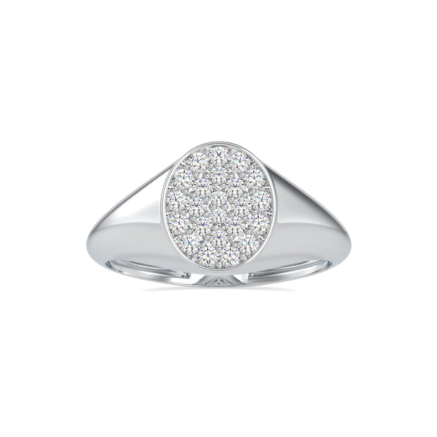 cluster bezel diamond ring in white gold