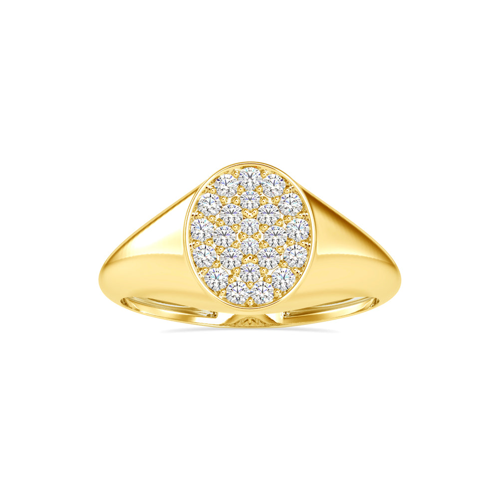 cluster bezel diamond ring in yellow gold