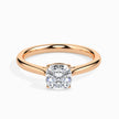 cushion cut solitaire diamond ring in rose gold