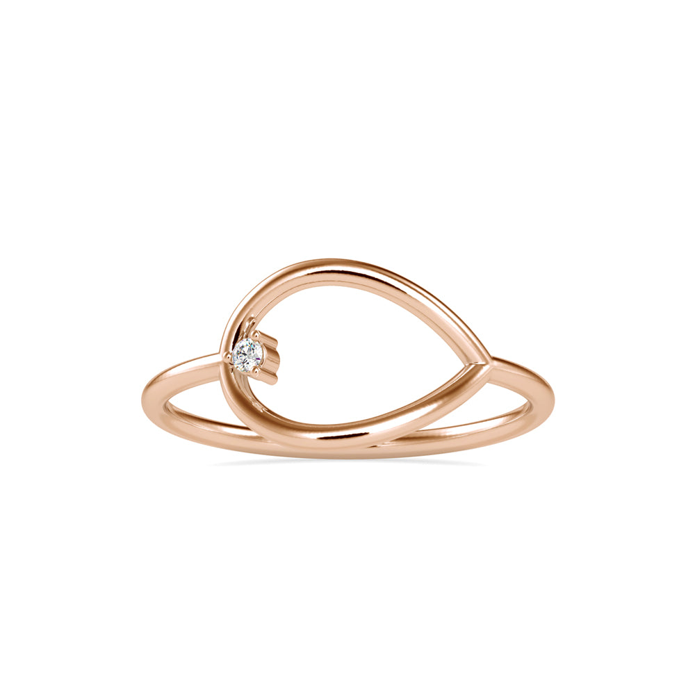 drop shape round solitaire diamond ring in rose gold