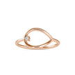 drop shape round solitaire diamond ring in rose gold