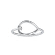 drop shape round solitaire diamond ring in white gold