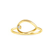 drop shape round solitaire diamond ring in yellow gold