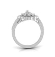 floral halo lab grown diamond white gold ring