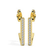 vertical bar diamond drop earrings in yellow gold