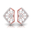 floral cluster diamond stud earrings in rose gold