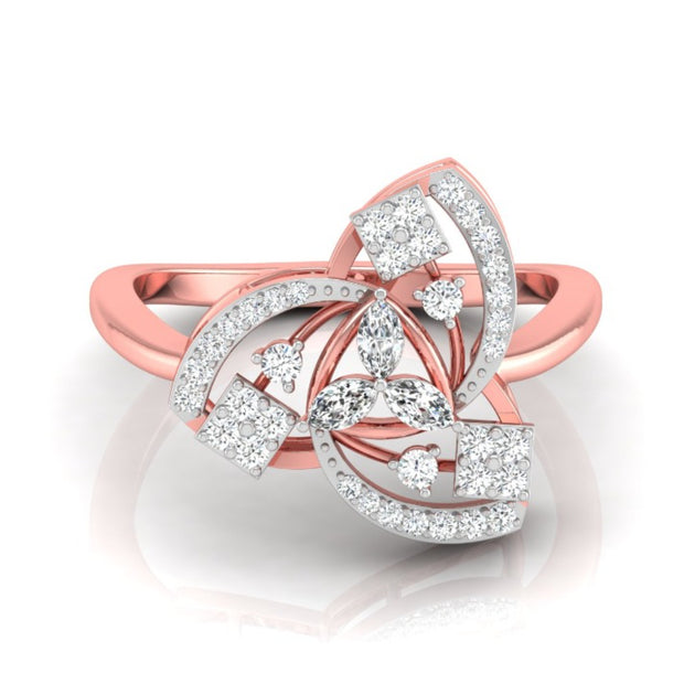 floral cocktail diamond ring in rose gold