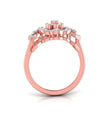 floral prong cluster diamond ring in rose gold