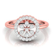 Floral Round Cut Halo Lab-Grown Diamond Rose Gold Ring