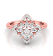 flower shape prong set lab-grown diamond ring rose gold