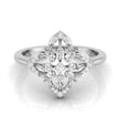 flower shape prong set lab-grown diamond ring white gold