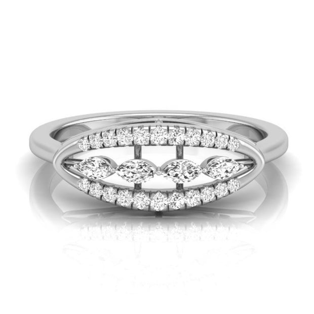 four marquise cut diamond ring in white gold