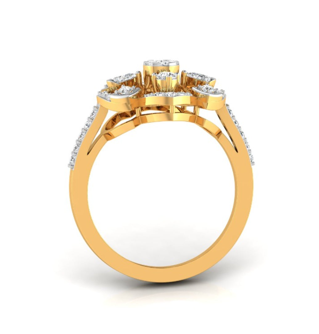 marquise lab-grown diamond gold ring 0.38ct