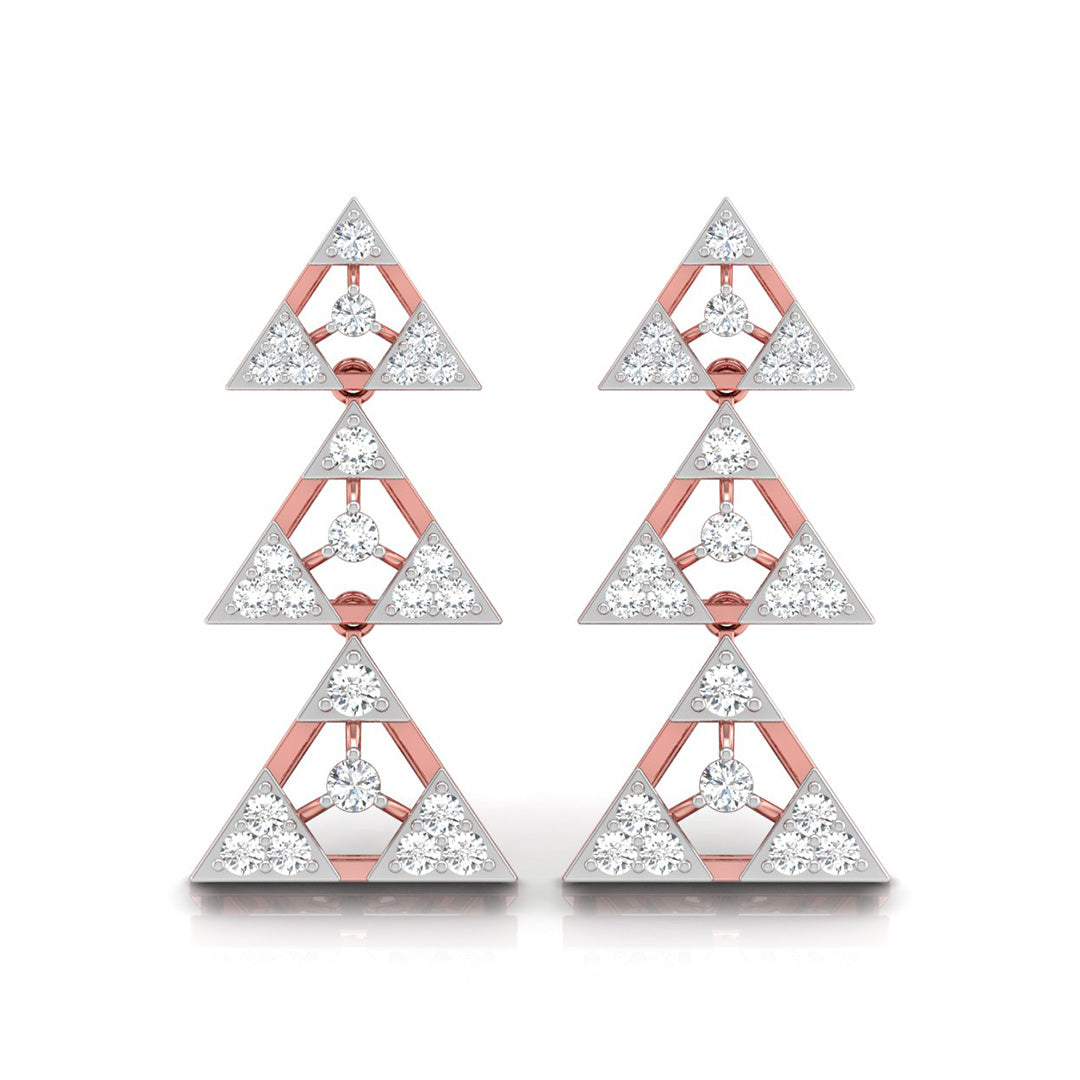 0.46Ct Round Lab-Grown Diamond Gold Dangellers Earrings