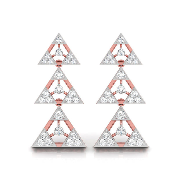 0.46Ct Round Lab-Grown Diamond Gold Dangellers Earrings