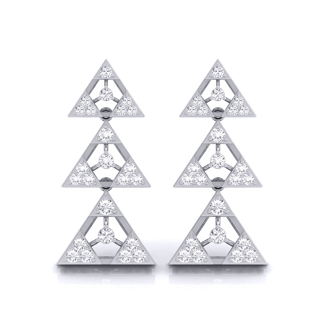 0.46Ct Round Lab-Grown Diamond Gold Dangellers Earrings
