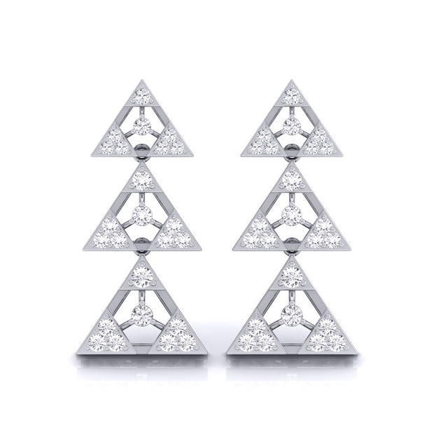 0.46Ct Round Lab-Grown Diamond Gold Dangellers Earrings